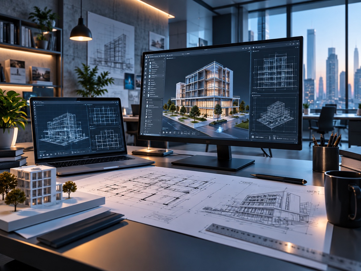 Poste de travail équipé pour la conception CAO et BIM